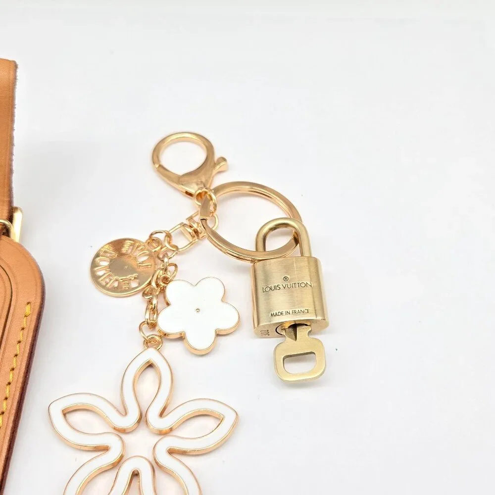 Authentic Louis Vuitton Luggage Nametag and Gold Padlock with Unbranded Keycharm - Picture 5 of 9